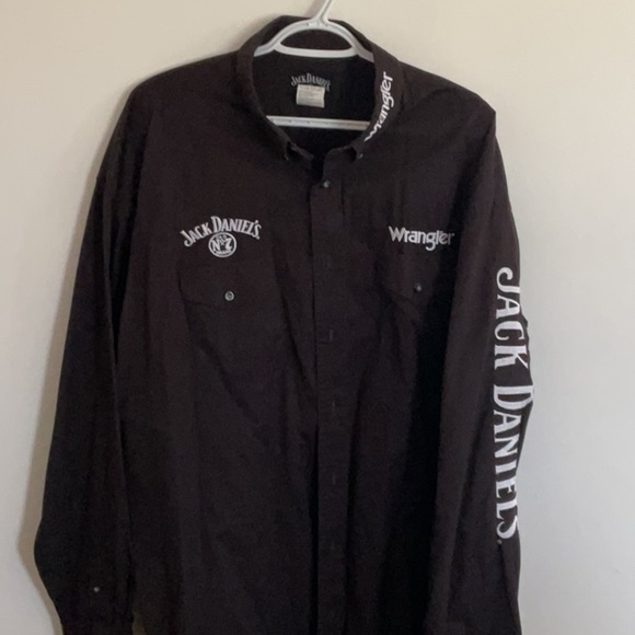 Wrangler Black Casual Button Down Shirt jack Daniel’s western - Picture 1 of 6